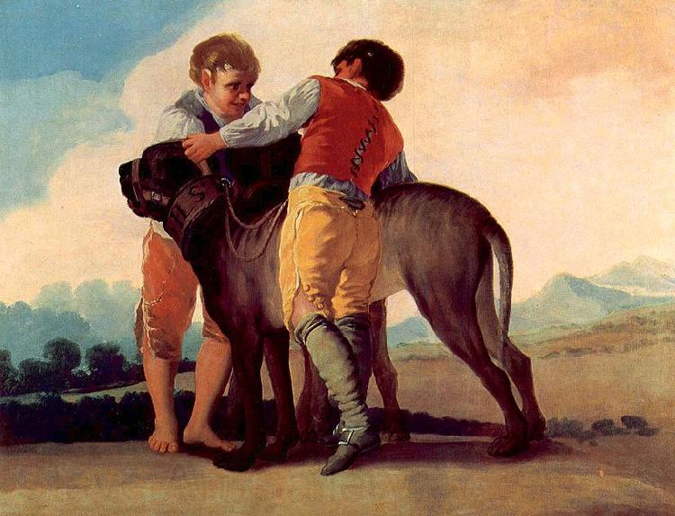Francisco de Goya Knaben mit Bluthunden France oil painting art